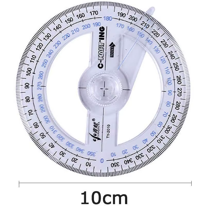 2 pièces Rapporteur circulaire de mesure d'angle à 360 degrés pour l'école, la salle de classe, le bureau, le dessin technique et la mesure