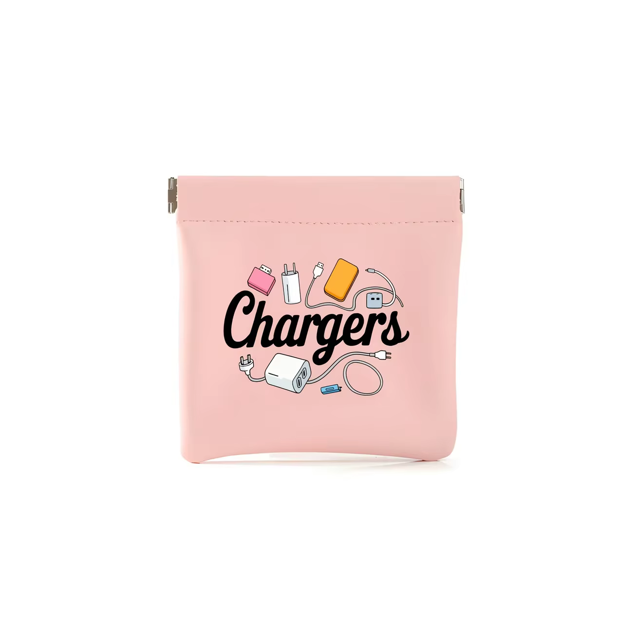 Pochette de rangement compacte en PU avec ouverture métallique