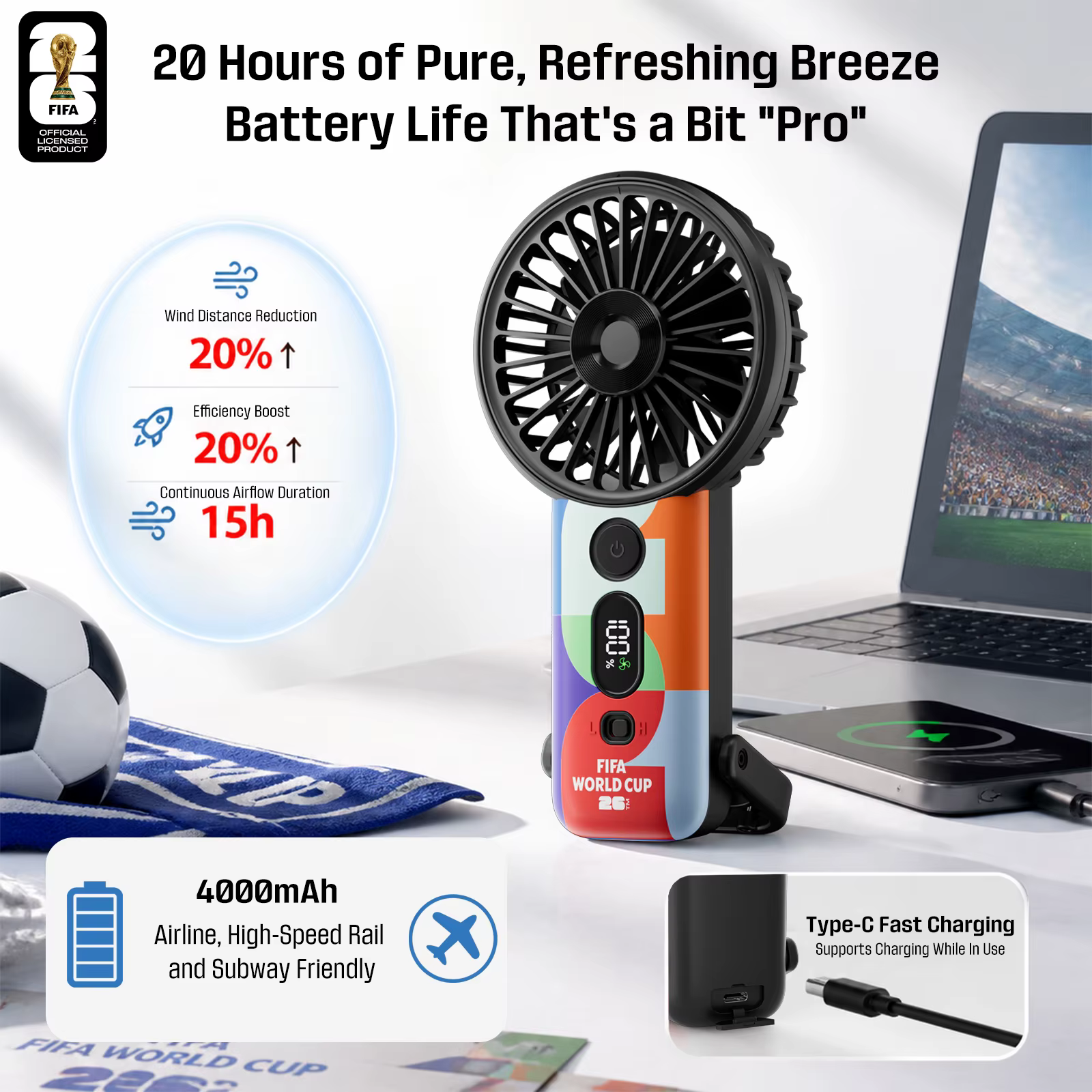 Ventilateur de refroidissement portable FIFA 2026 Coupe du Monde