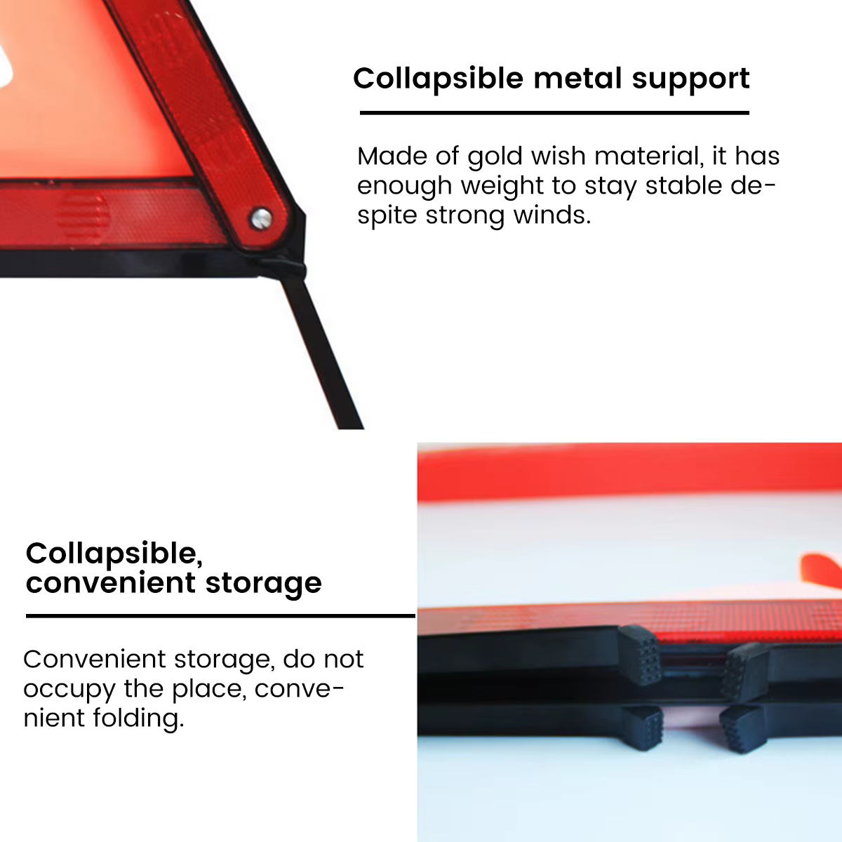 Triangle de coulée d'iode pliable pour les urgences de sécurité