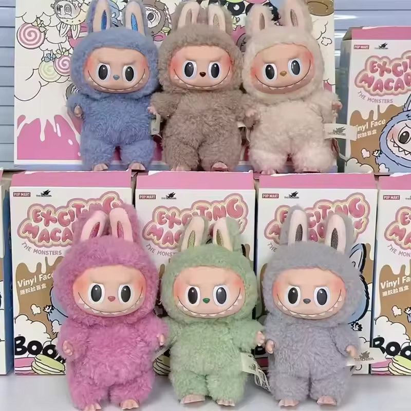 POPMART LABUBU les monstres passionnant Macaron série boîte aveugle poupées en vinyle pendentifs Surprise