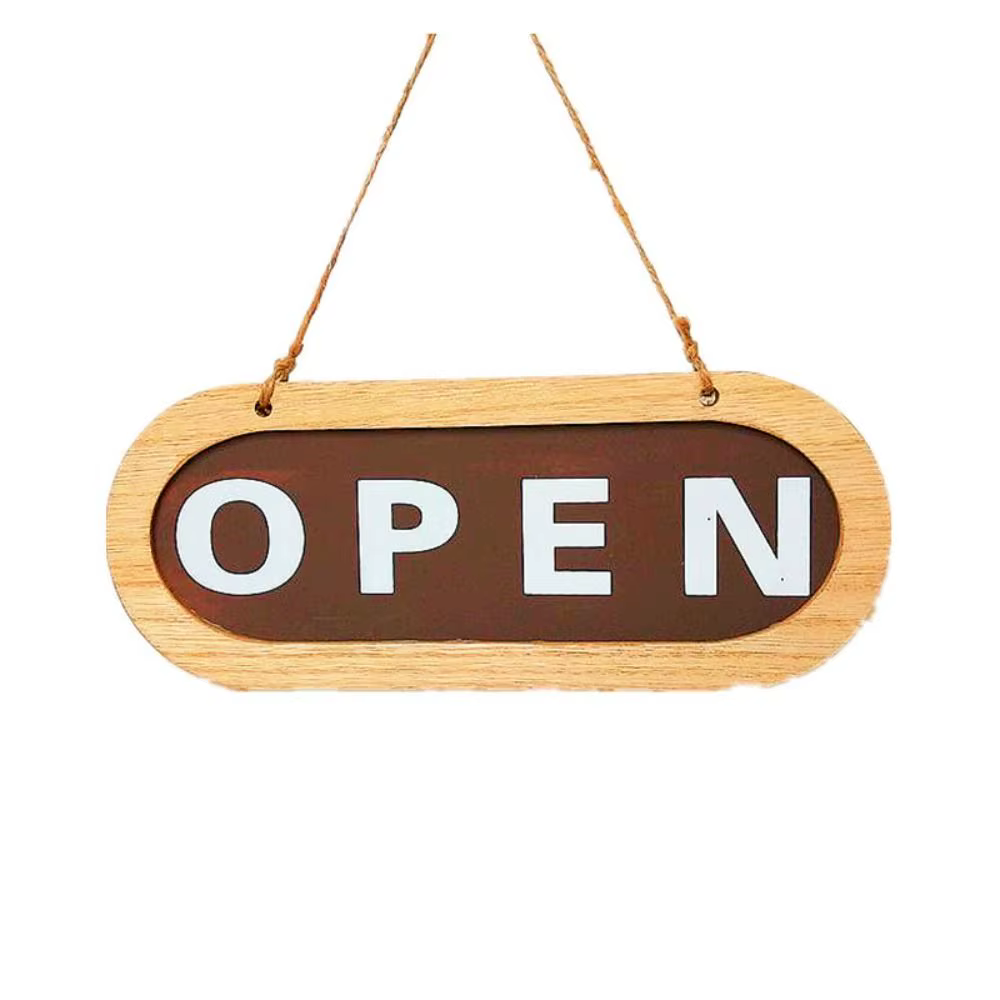Panneau de porte double face en bois avec corde