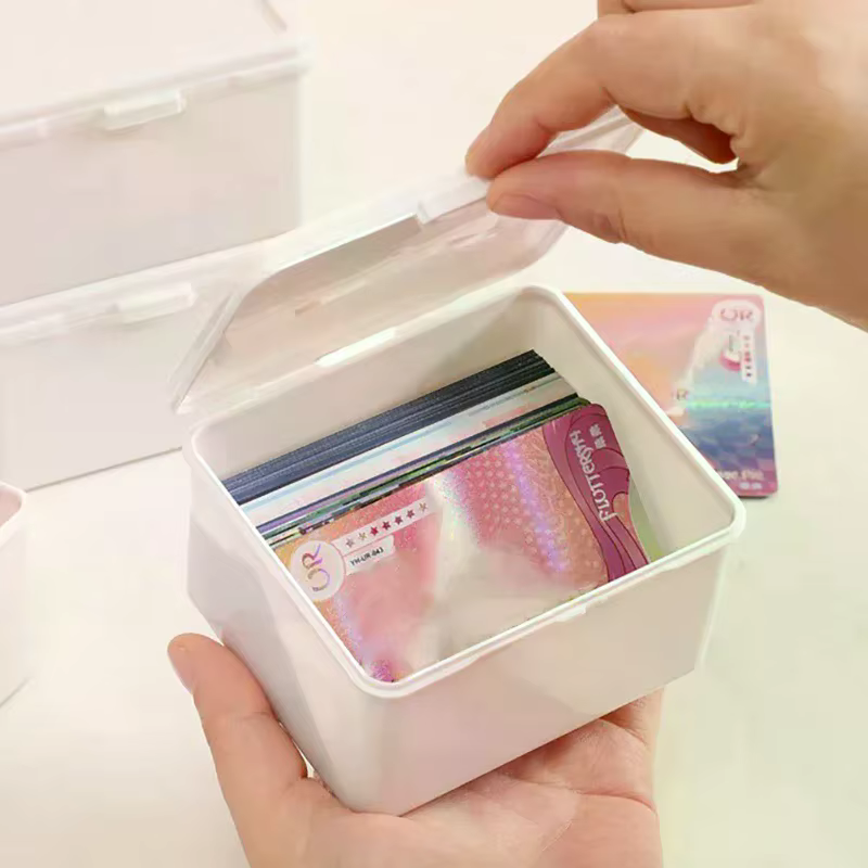 Boîte de rangement blanche, organisateur de rangement d'articles divers empilables avec couvercle, mallette de rangement de papeterie anti-poussière, support d'organisation à domicile