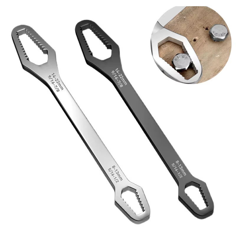 Clé universelle à double extrémité, auto-ajustable 3-17 mm, 8-22 mm, clé de réparation pour écrous, clé à cliquet à double tête, réglable