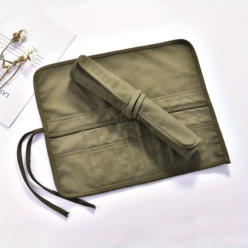 Sac de rangement en toile pour pinceaux de peinture, sac de rangement pour pinceaux d'aquarelle et de Gouache à 22 fentes, sac de rangement pour pinceaux de calligraphie, sac pour stylos enroulable