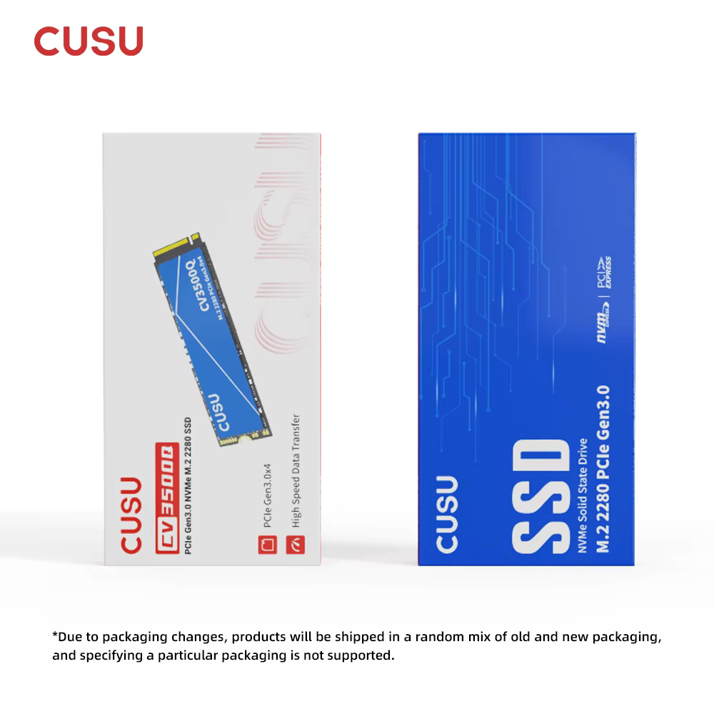 Disque SSD M.2 NVMe CUSU 1 To 2 To 512 Go 256 Go 2280 PCIe 3.0 pour Ordinateur de Bureau et Portable