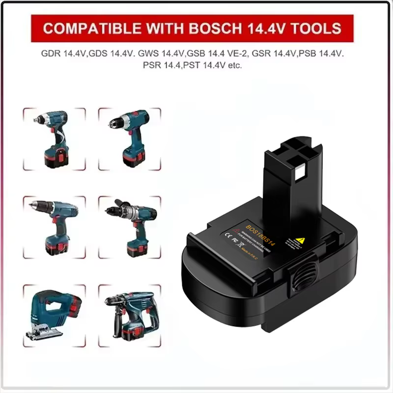Adaptateur de batterie BOS18BS14 pour convertir les batteries Li-ion Bosch 18V