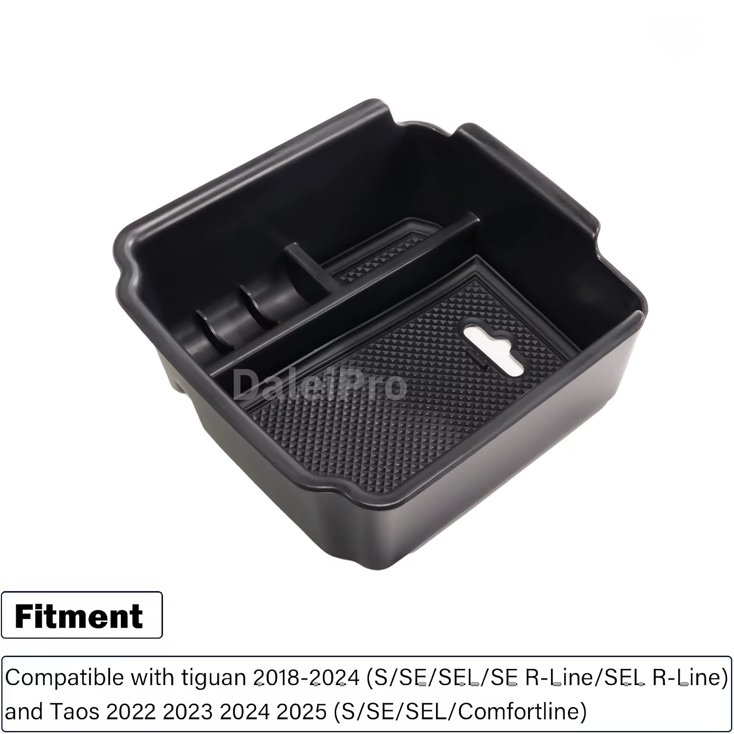 Boîte de rangement d'accoudoir pour Volkswagen Taos 2022 2023 2024 Tiguan MK1 MK2, boîte de rangement à plusieurs niveaux, organisateur de Console centrale, accessoires