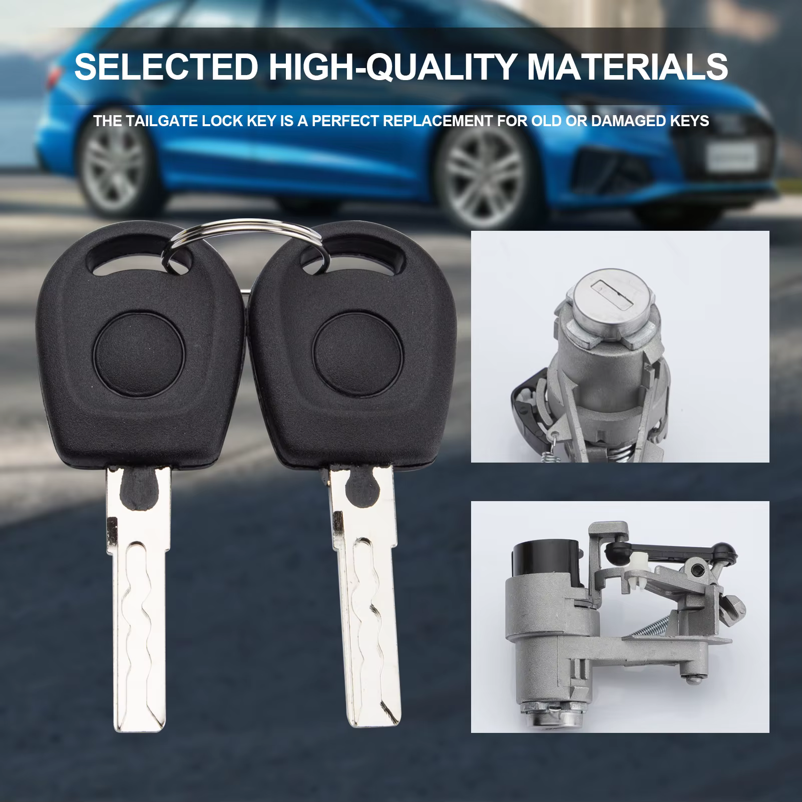 Cylindre de serrure de coffre avec 2 clés 1J6827297G pour Volkswagen Golf GIV Lupo Seat Arosa 1997-2006
