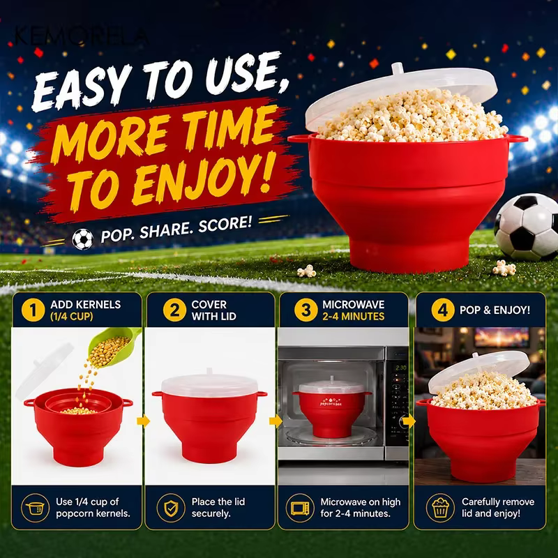 1 appareil à pop-corn pour micro-ondes - 3L grande capacité