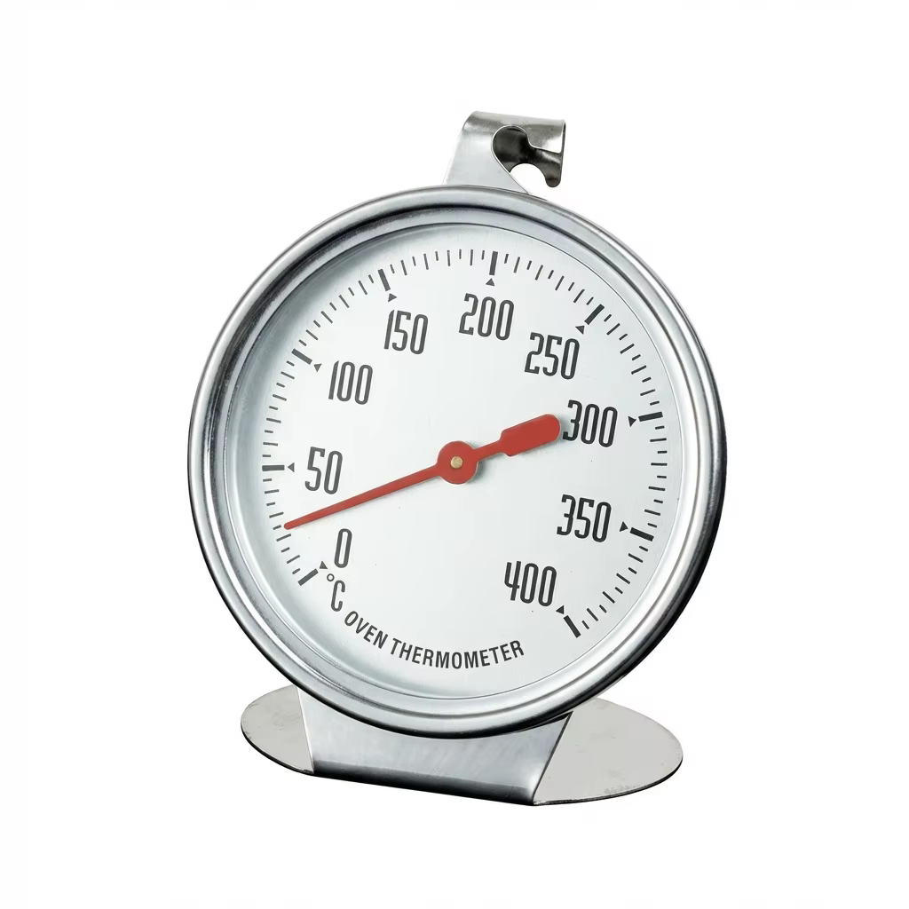 Thermomètre de four en acier inoxydable 0-400 ° Grand cadran - À suspendre ou à poser pour la mesure de la température