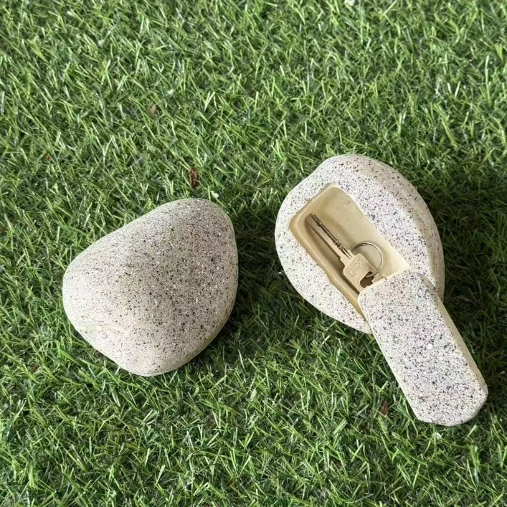 Boîte de rangement pour clés en forme de roche réaliste