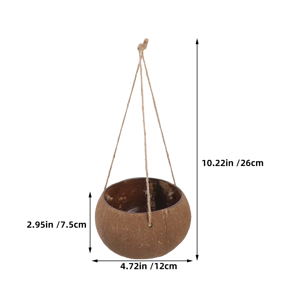 Jardinière suspendue en coquille de noix de coco, plantes d'intérieur, Pot de fleur de balcon, décoration de maison, multifonctionnelle, polyvalente, conception de corde robuste