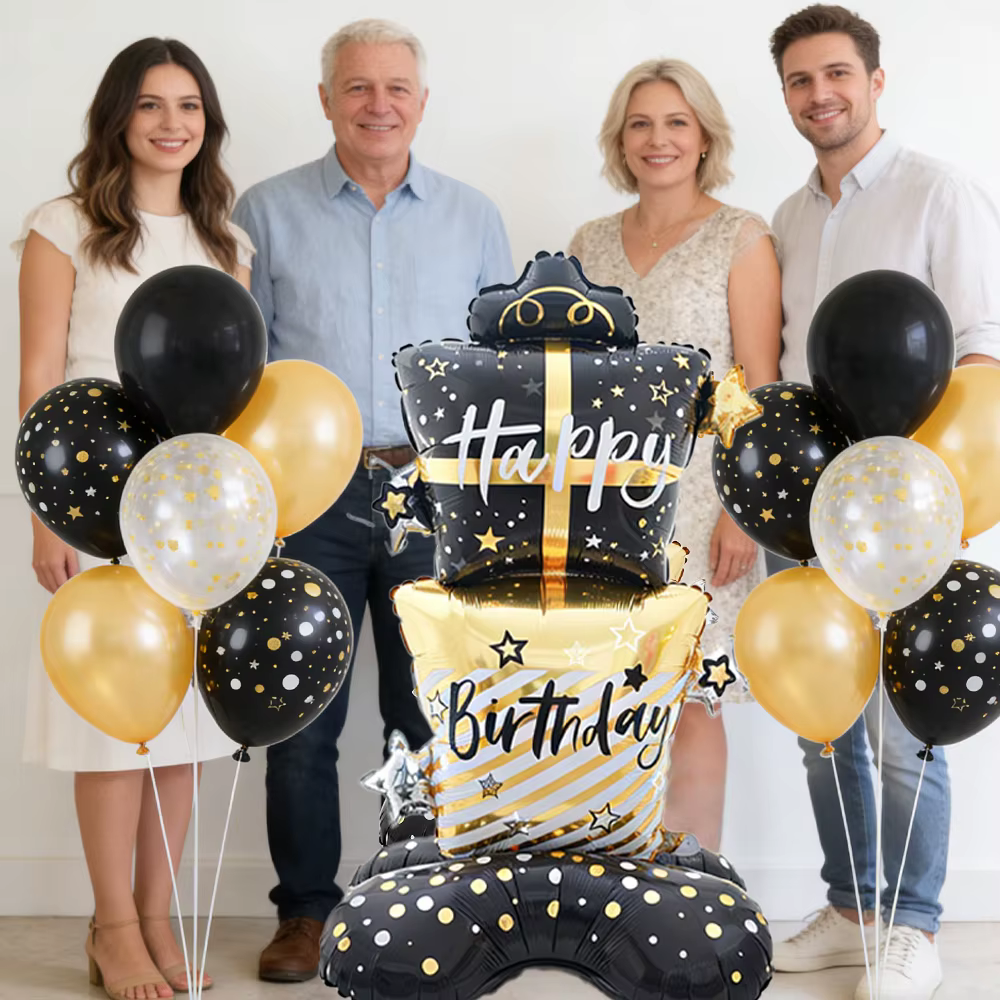 Coffret cadeau d'anniversaire sur pied