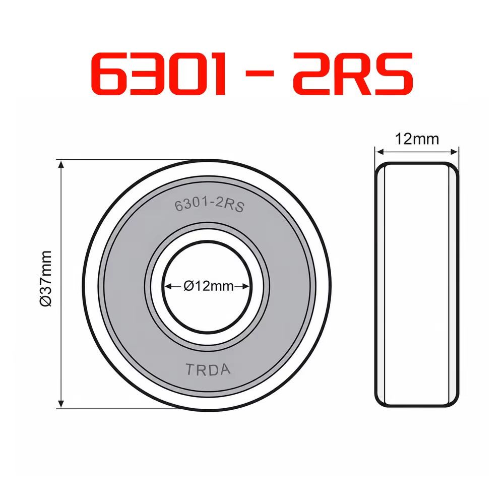 Lot de 20 roulements à billes scellés 6301-2RS
