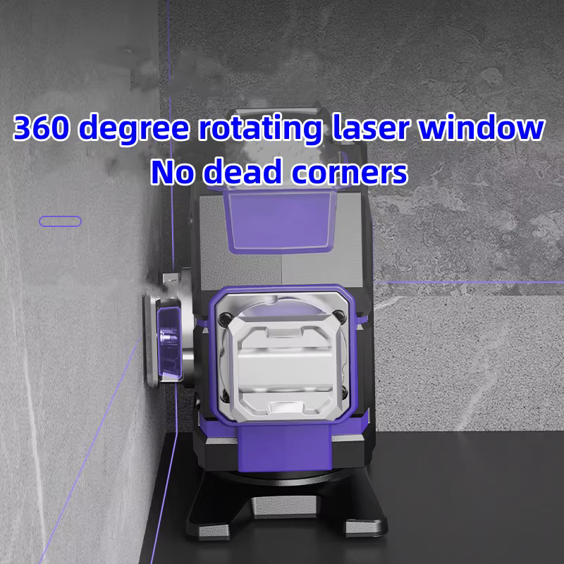 Niveau laser 12/16 lignes 3D/4D faisceau lumineux violet auto-nivelant