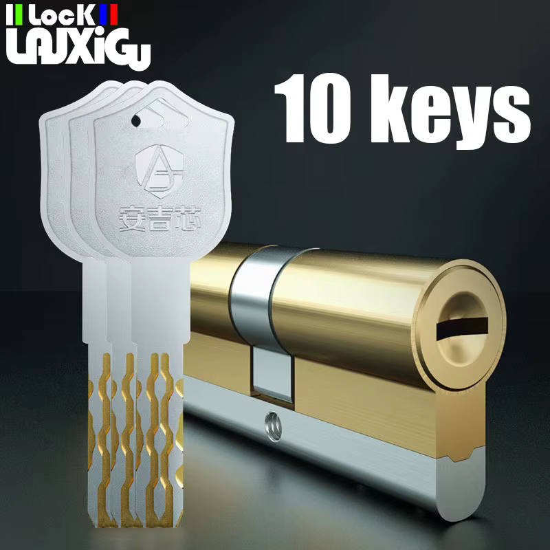 10 clés serrure de porte cylindre en laiton 65-130mm