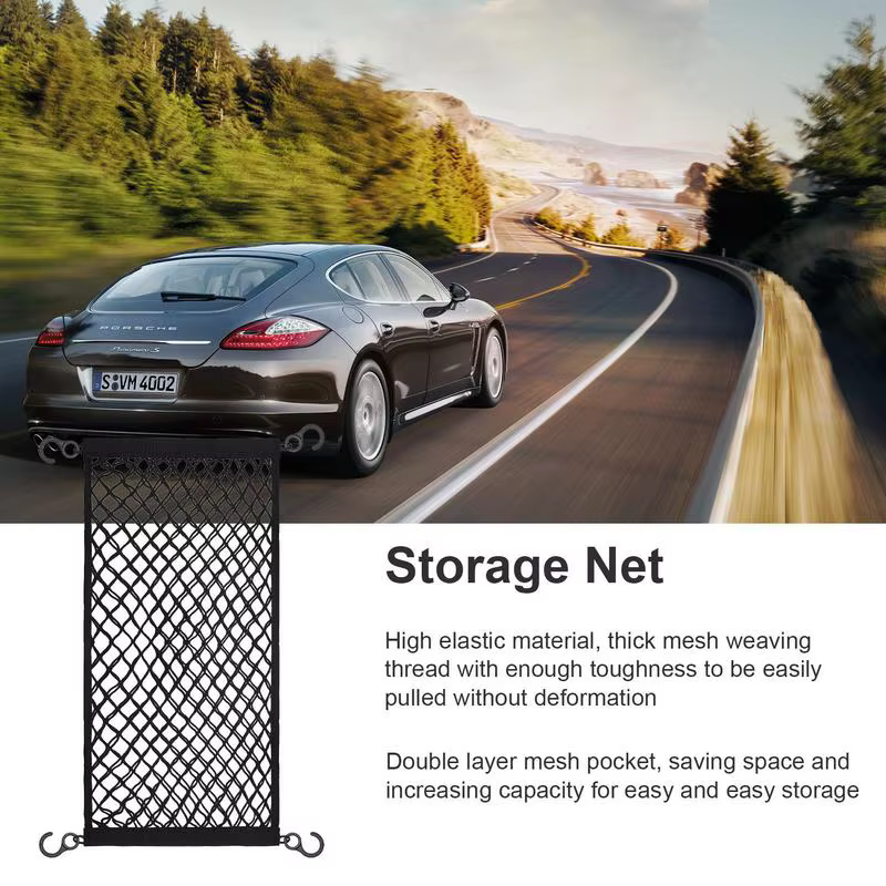 Filet de Rangement Extensible Universel avec Crochets pour Camion, Sac artificiel astique pour Fourgon, Hurhome, 70x35cm