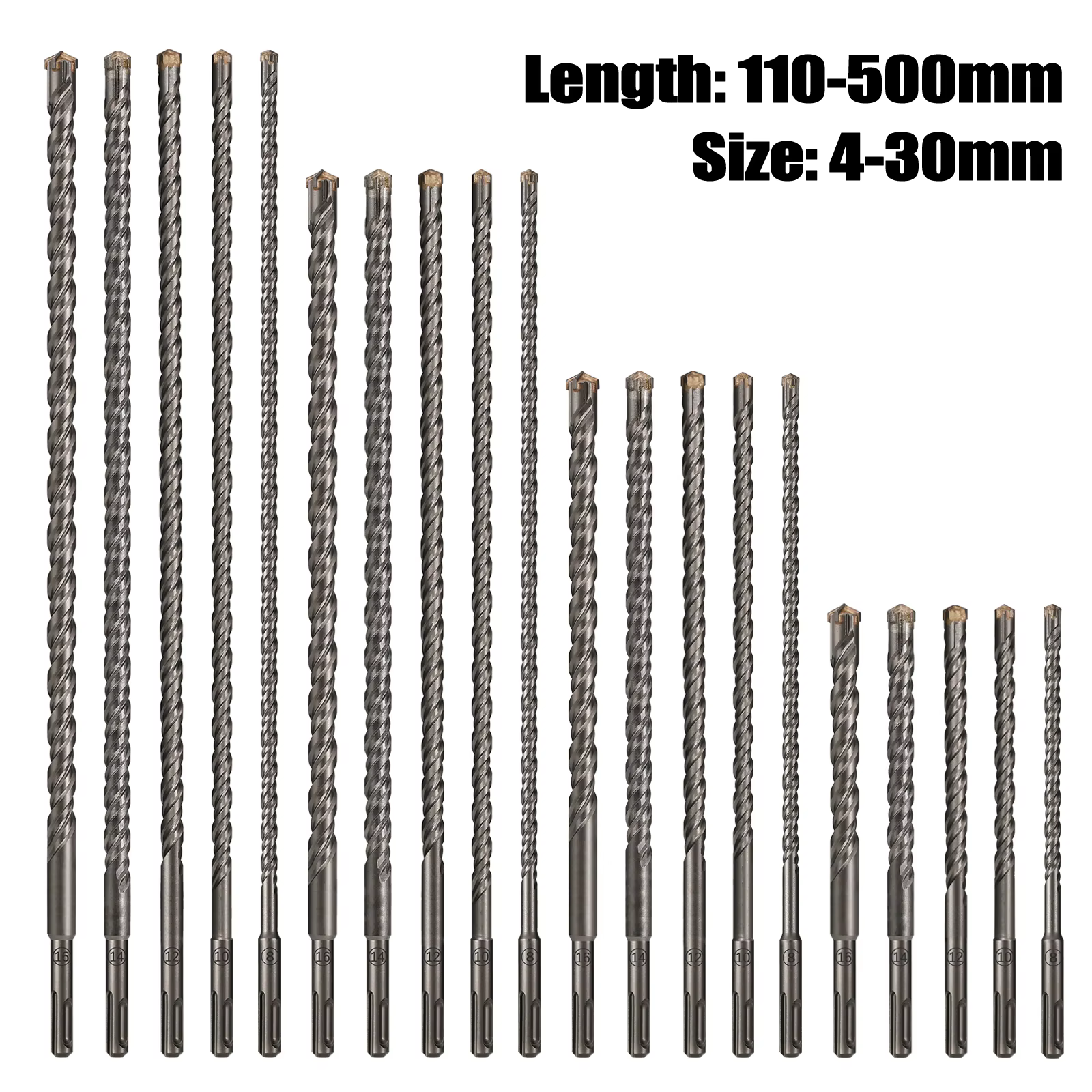 Perceuse à percussion électrique croisée étendue 110-500mm SDS Plus à travers le mur en alliage dur de béton renforcé