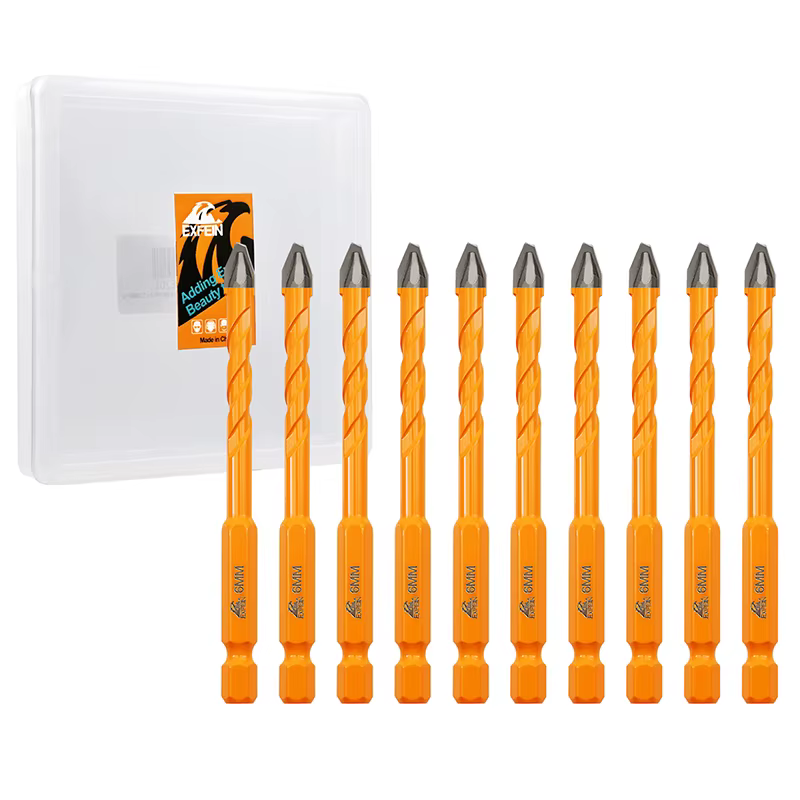 10 pièces ensemble de forets à noyau Dia 6mm foret en carbure avec tige à ajustement rapide pour bois plastique brique