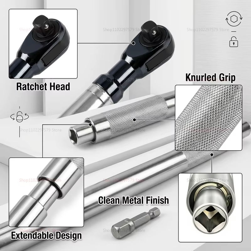 Clé à cliquet multifonctionnelle extensible