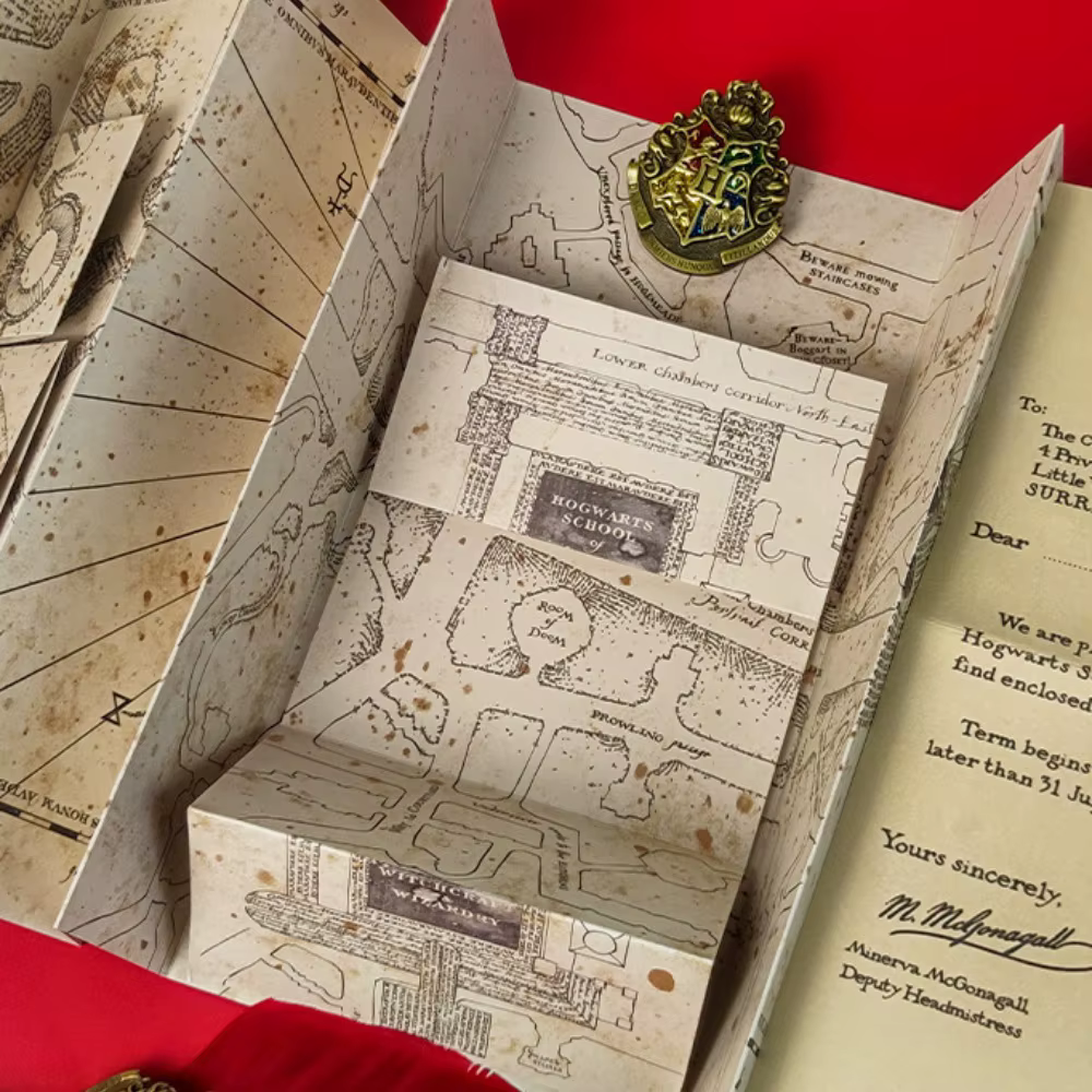 Véritable carte au trésor de Harry Potter Poudlard édition complète haute définition cartes de Marauder cadeau de