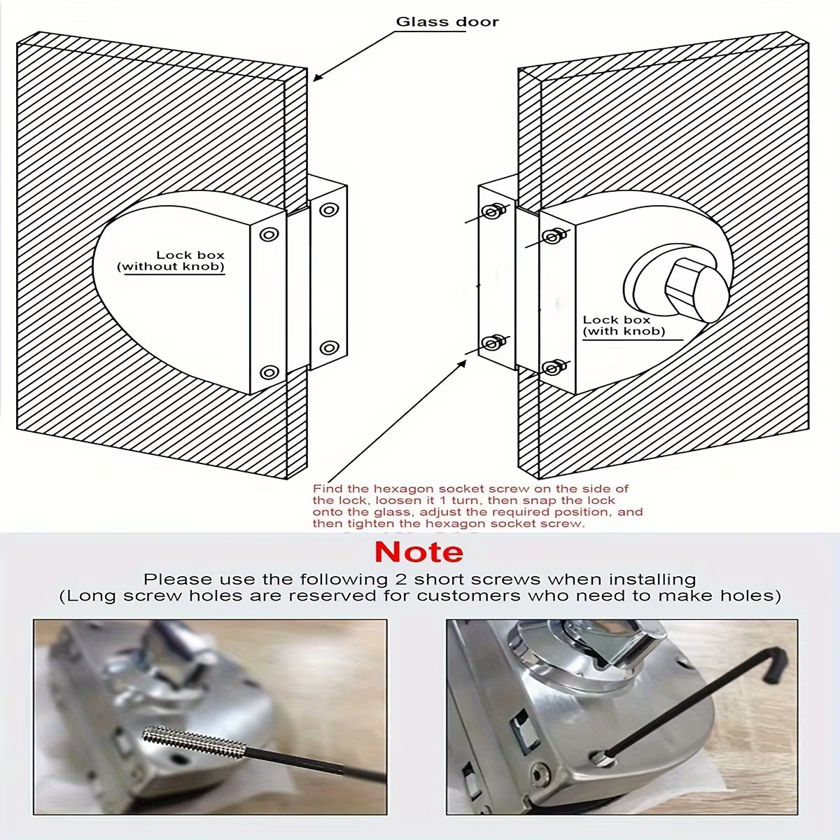 Serrure de porte coulissante pivotante en verre