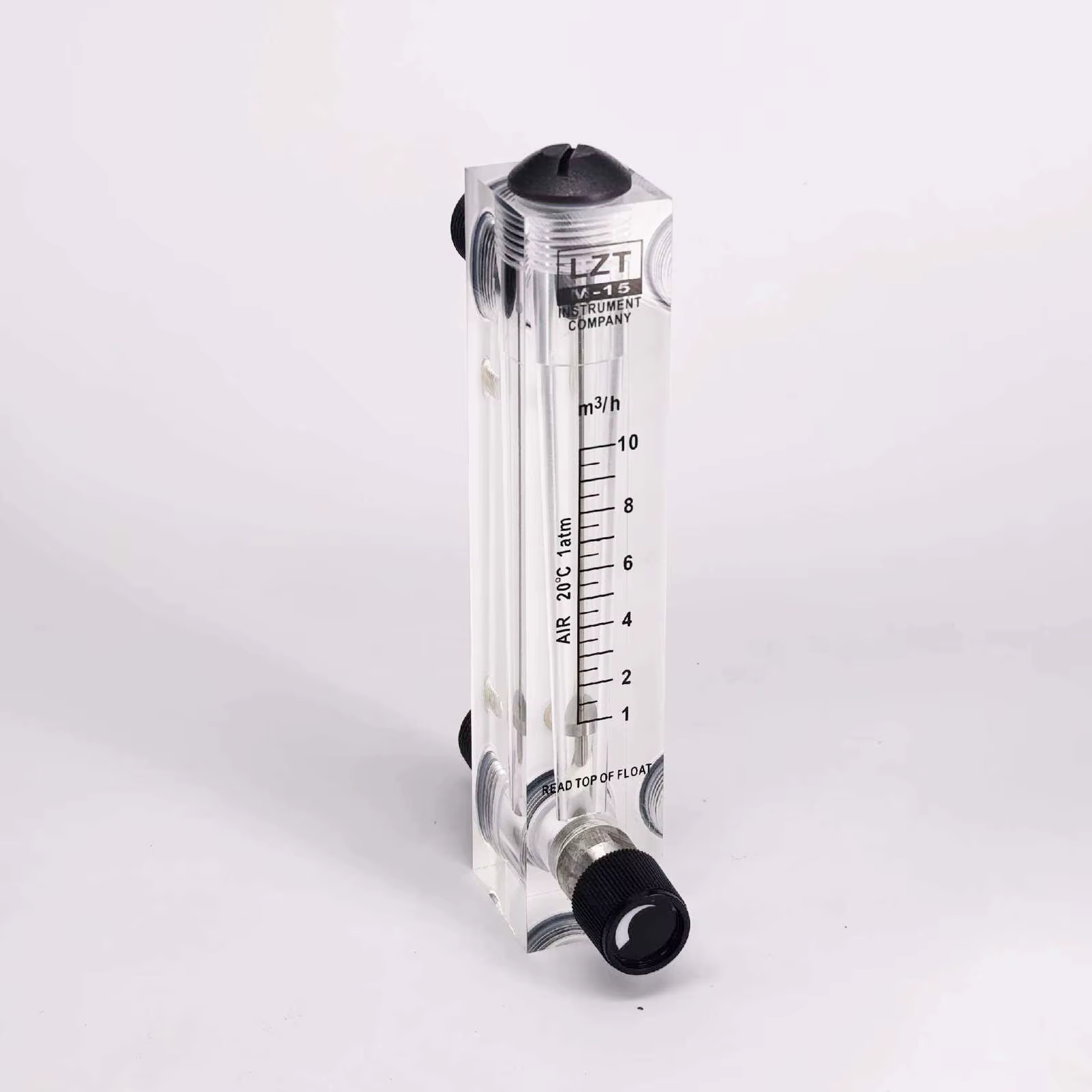 Débitmètre d'air de débitmètre de gaz de PMMA avec la LZM-15T de soupape de commande Les gammes m3/h LPM 1/2 "mâle de BSP/1/4" femelle de BSP