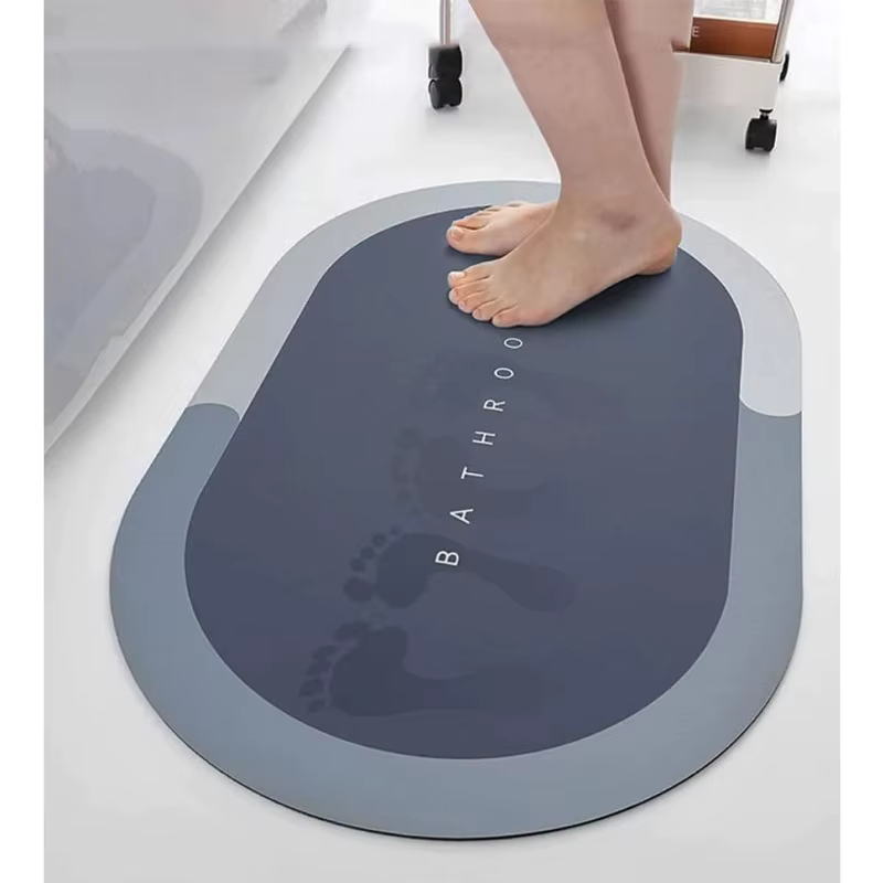 Tapis de salle de bain décoratif, antidérapant, à séchage rapide, résistant aux taches - Tapis de douche facile d'entretien pour sols de salle de bain