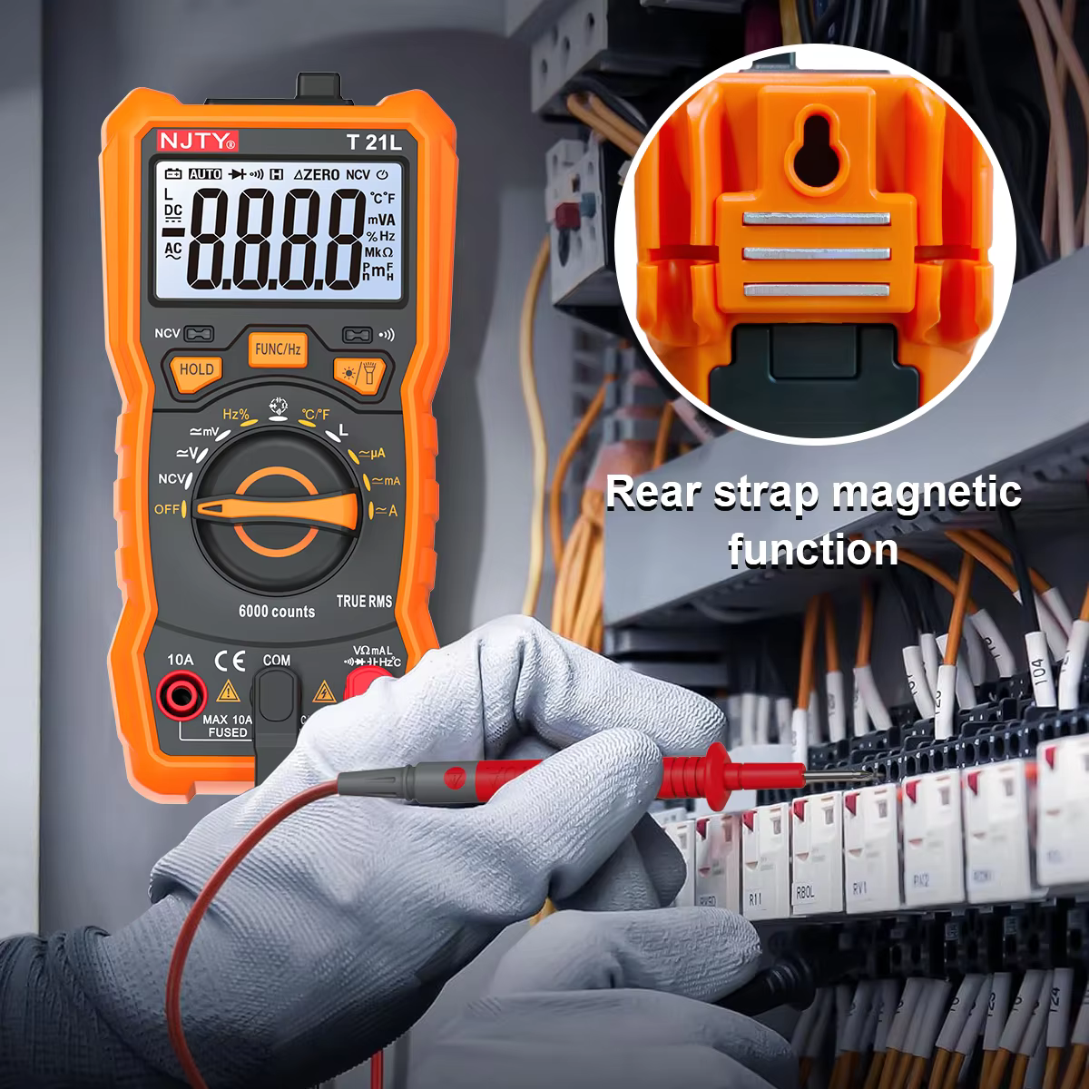 NJTY T21L multimètre numérique d'inductance 600μH-60H plage Cycle de service 0.1-99% température DC AC Amp tension résistance capacité NCV Hz
