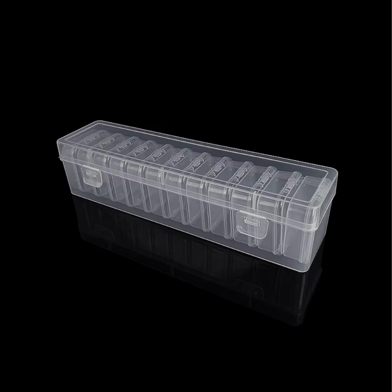 Conteneur stockage en plastique empilable modulaire, 12 Sections personnalisables, couvercle transparent pour fournitures