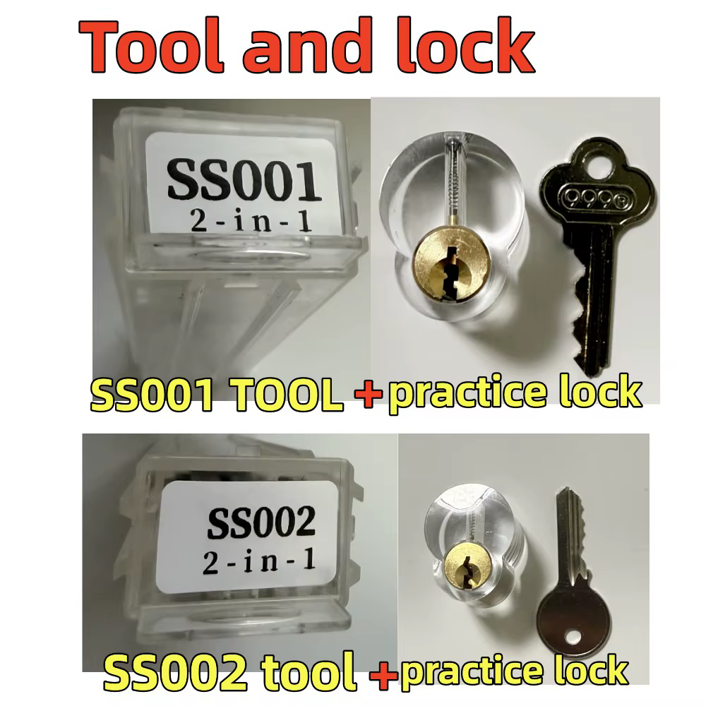 Ss002 TOOL avec des ensembles de serrures transparentes pour les débutants de serrurier pratiquent