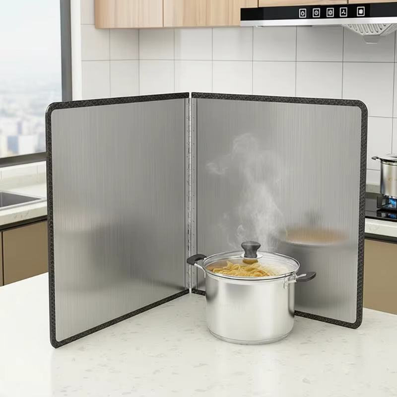 Protection anti-éclaboussures en acier inoxydable à 3 côtés pour cuisinière à gaz
