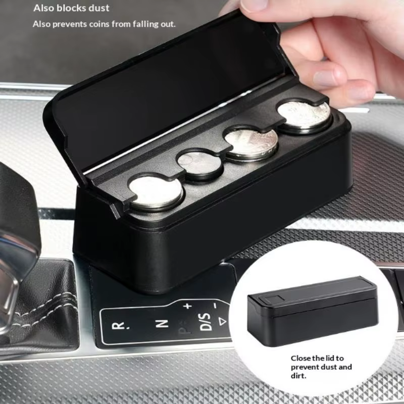 Boîte de rangement portable pour pièces de monnaie de voiture