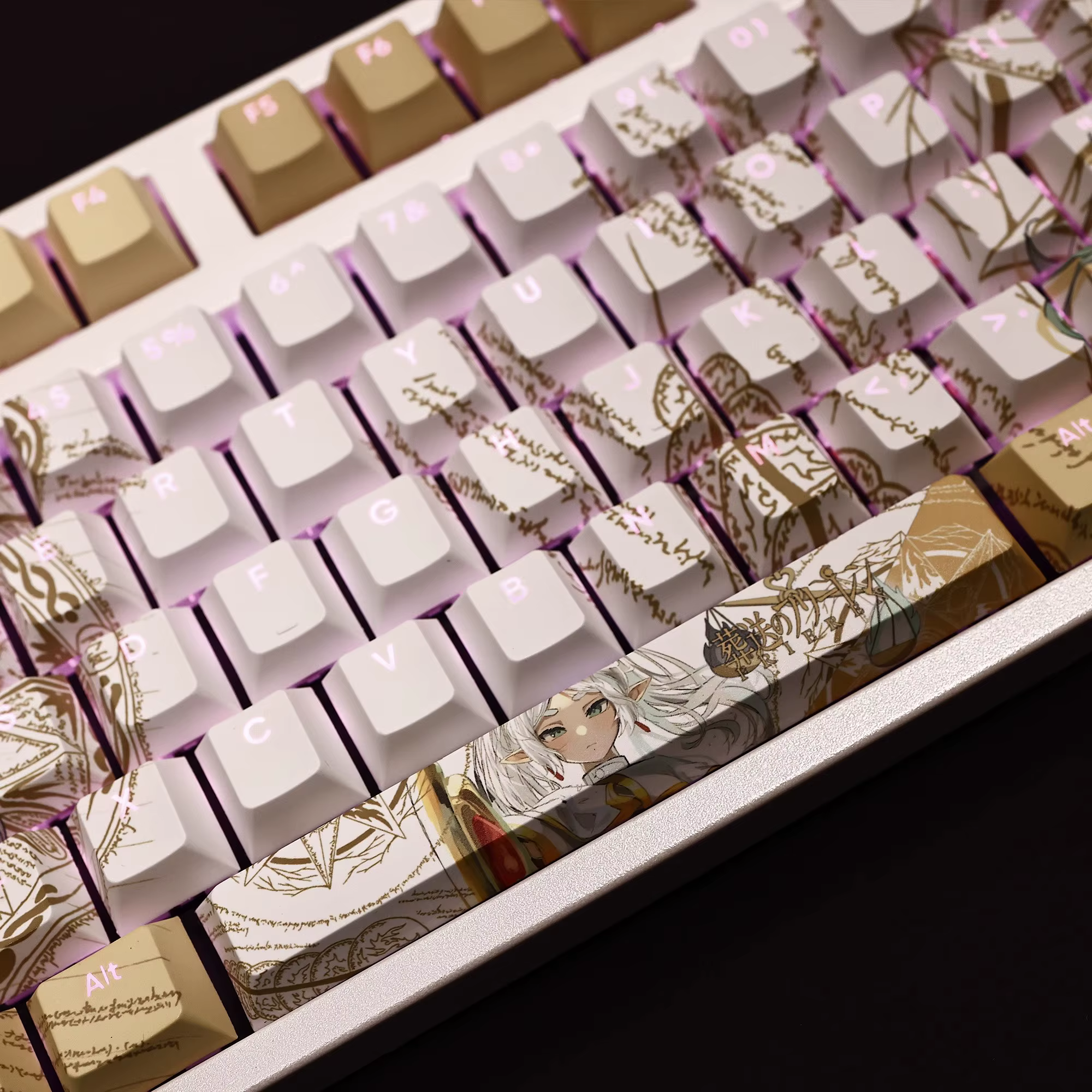 108 touches/ensemble Frieren au-delà de l'extrémité du voyage Keycap PBT rétro-éclairé Keycaps dessin animé