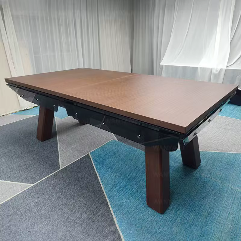 Table de billard de luxe en verre de haute qualité avec plateau de salle à manger