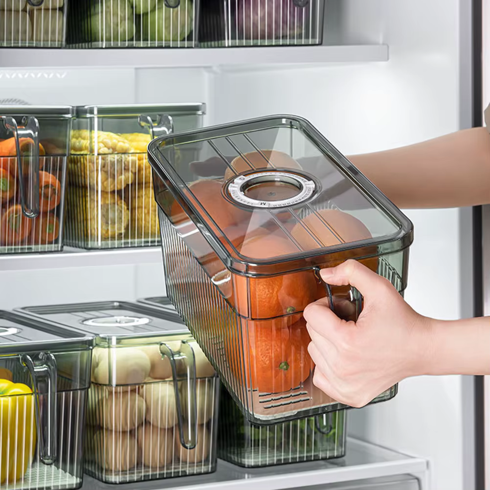 Conteneurs de rangement de cuisine avec couvercle enregistreur de temps