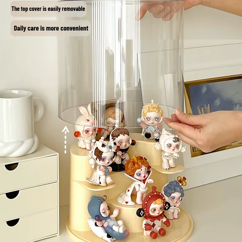 Mallette de rangement d'affichage en acrylique pour figurine d'action, boîte de rangement transparente anti-poussière pour figurines, boîte aveugle empilable, affichage étagé