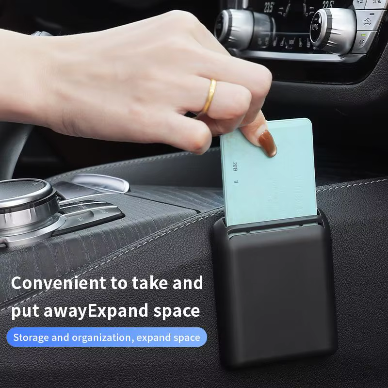 Boîte de rangement pour billets de voiture à 5 emplacements pour cartes, organisateur universel multifonction pour tableau de bord, accessoire intérieur sécurisé
