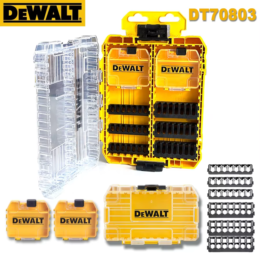 Dewalt DT70803 organisateur de petites pièces/boîte de rangement de pièces diviseurs amovibles avec couvercle en plastique Transparent pour accessoires