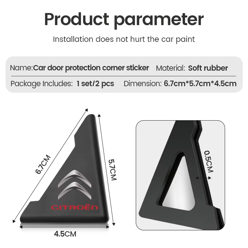 Autocollant de protection anti-collision pour coin de porte de voiture