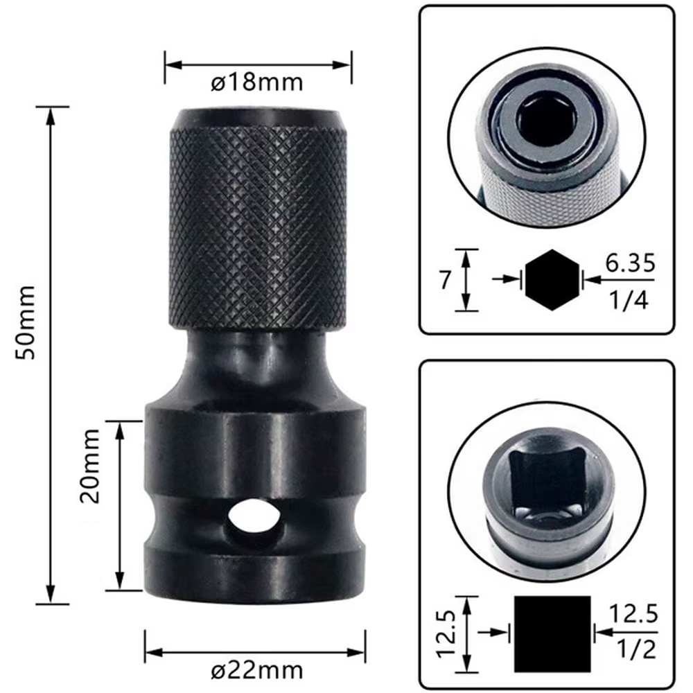 Adaptateur de clé à chocs pour perceuse