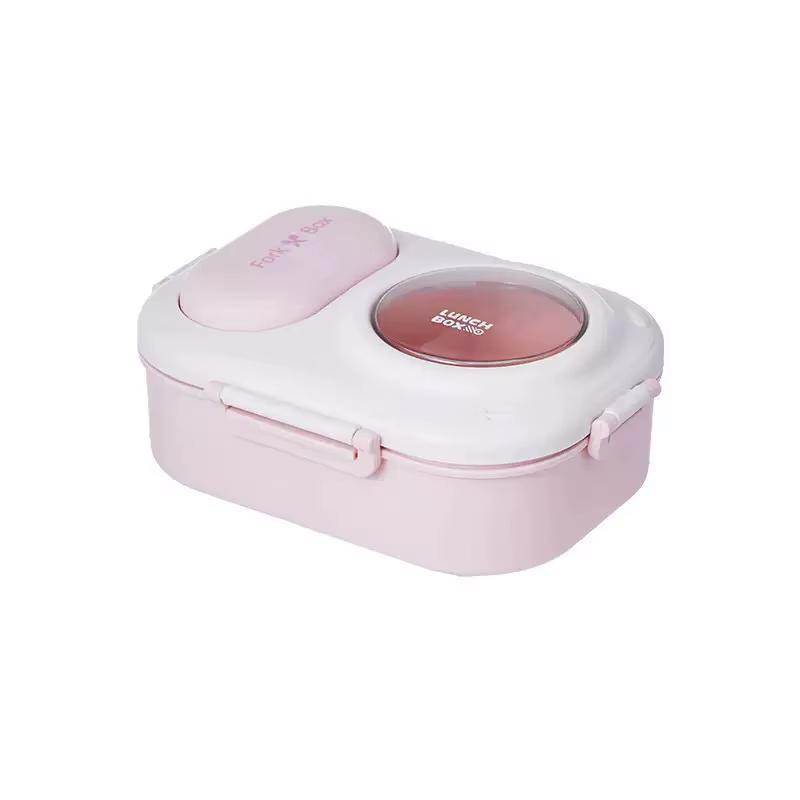 Boîte à Bento à imprimé cœur pour femmes et adolescents – Récipient à déjeuner portable de style macaron
