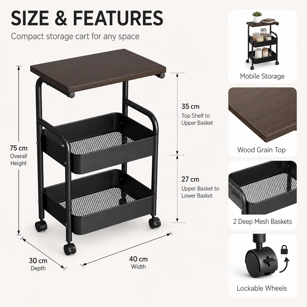 Étagère de rangement de chevet, organisateur mobile multi-niveaux pour la maison, le canapé du salon, support à collation pour fauteuil roulant