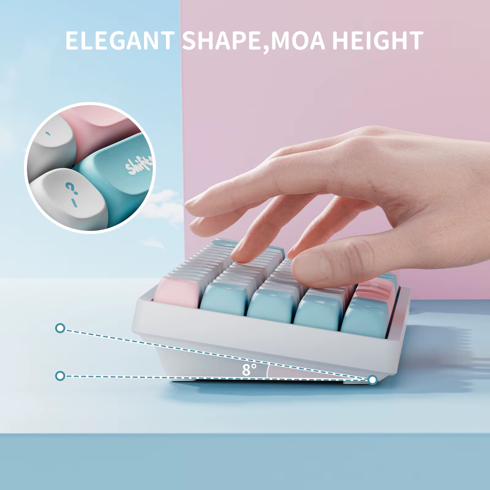 RK Royal Kludge RK837 clavier mécanique russe 68 touches 65% rvb rétro-éclairé échangeable à chaud 2.4G sans fil Bluetooth claviers de jeu