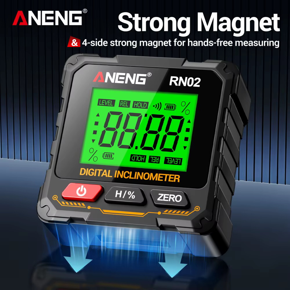Jauge d'angle numérique magnétique à 4 côtés 360 ° Goniomètre électronique