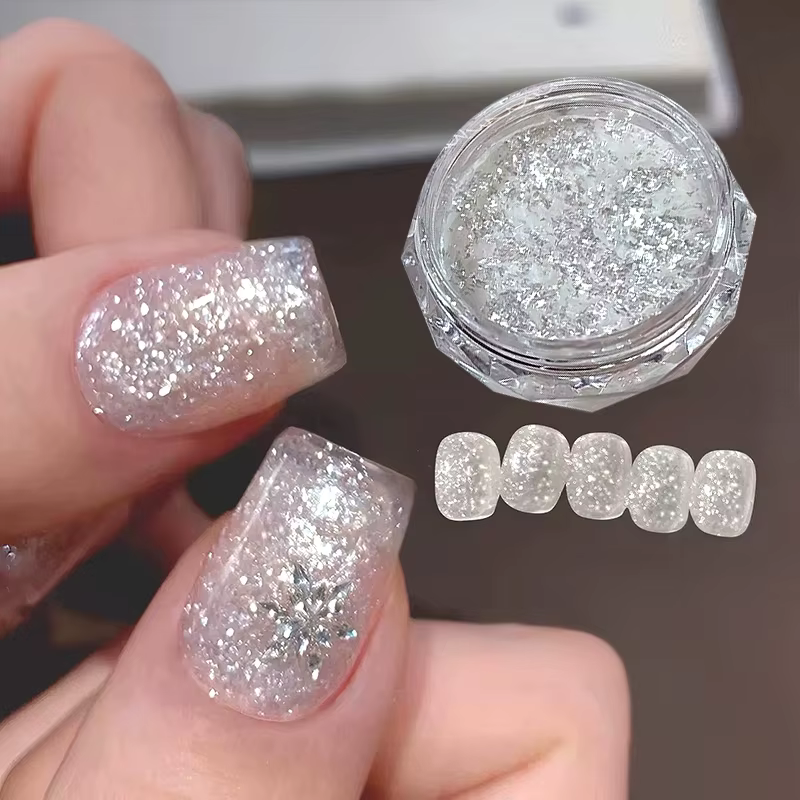1 boîte de paillettes flocon de neige ultra-fines