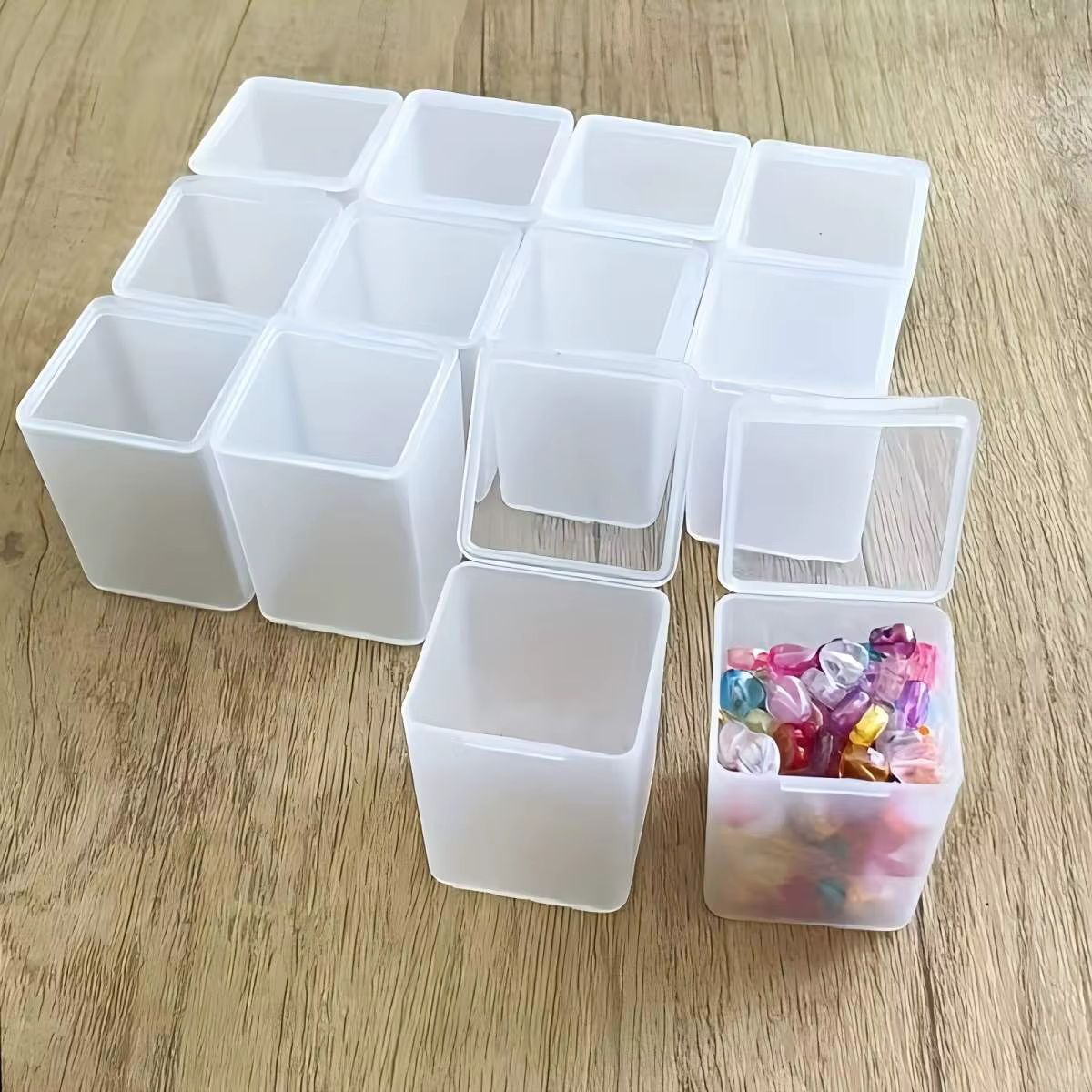 Ensemble de 10 boîtes de rangement en plastique transparent avec couvercles - Contenants d'organisation