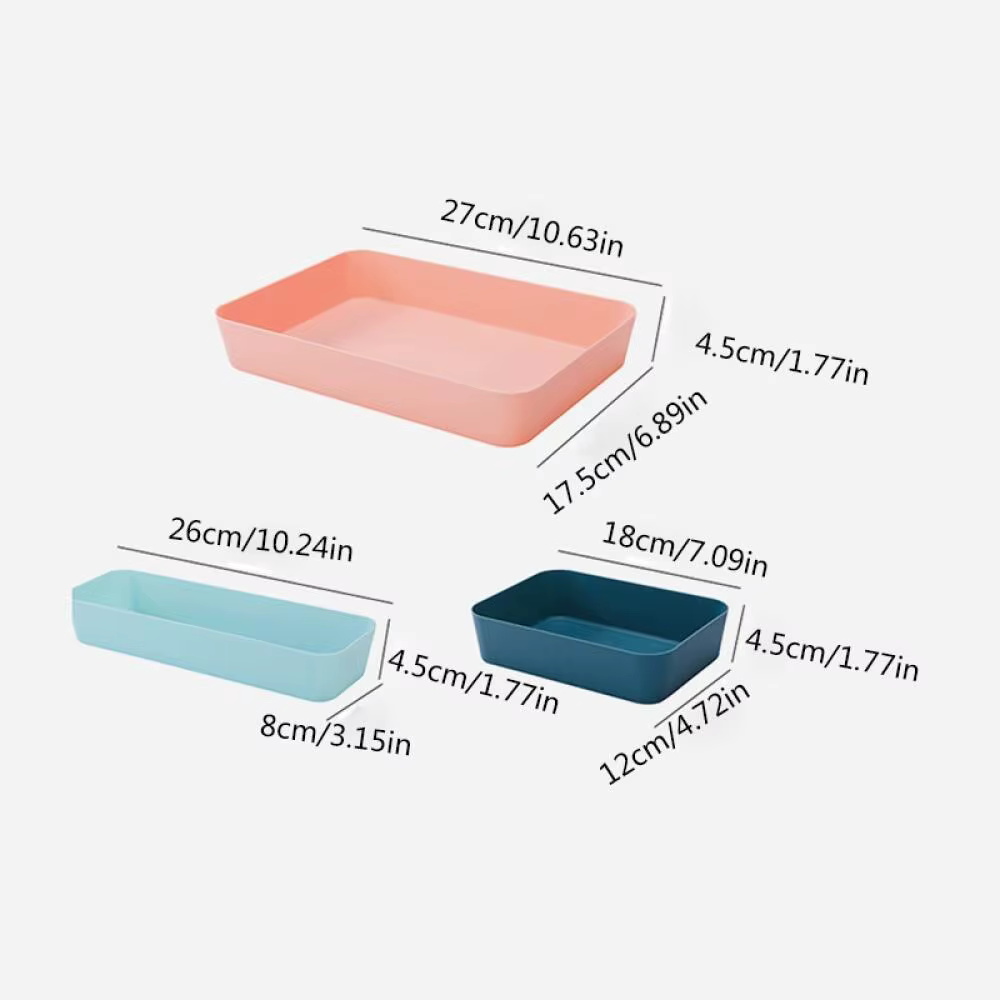 Boîte de rangement en plastique avec diviseurs pour tiroirs