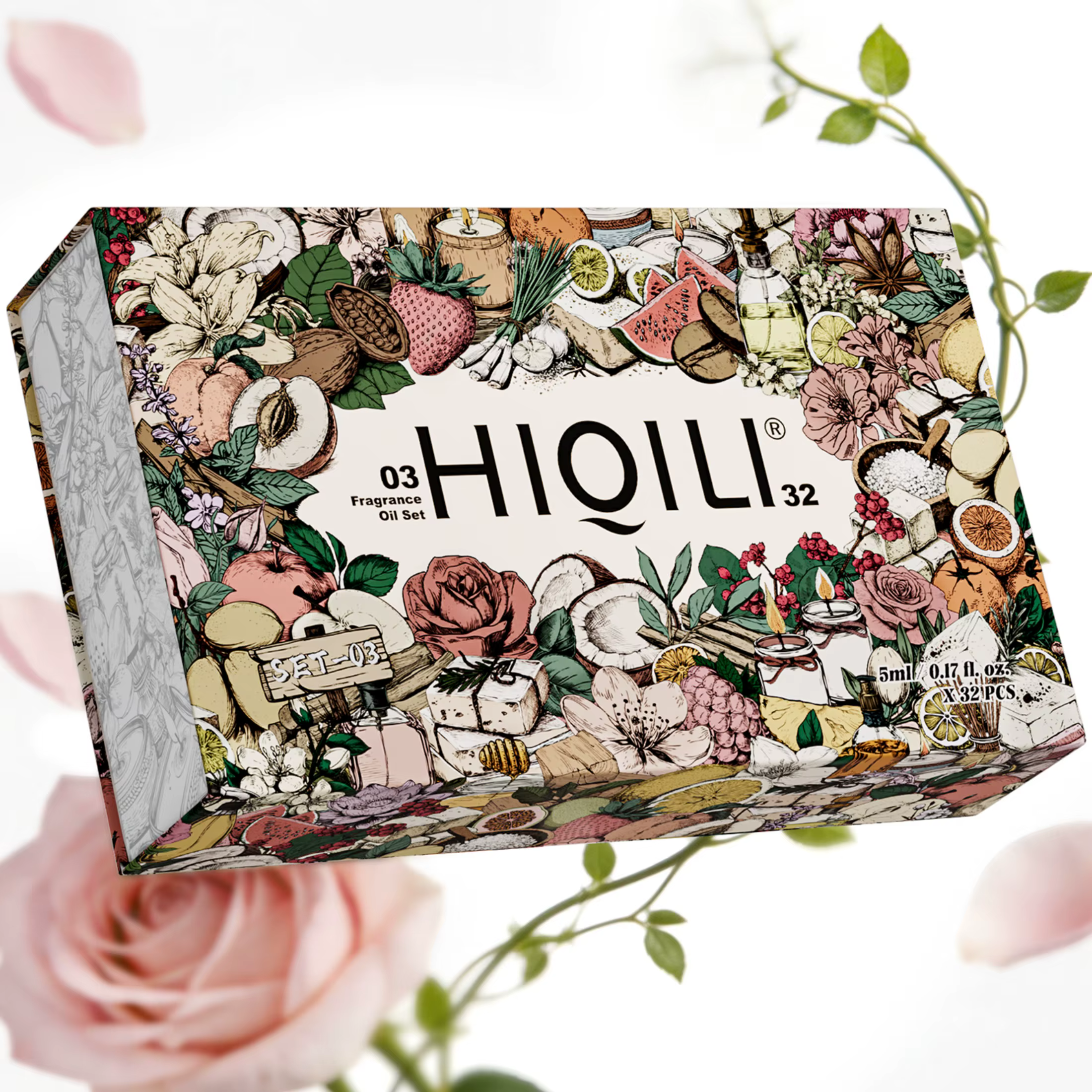 Coffret cadeau HIQILI, ensemble de 32 pièces, huile parfumée composite, pour filles et famille, pour diffuseur de parfum/humidificateur